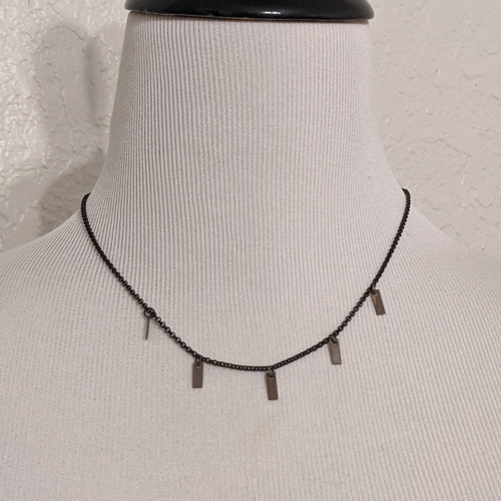 Sarah Briggs Black Tab Necklace